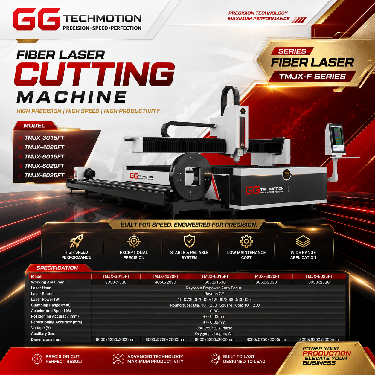 Plate And Tube Fiber Laser Cutting Machine TMJX FT - Image 3