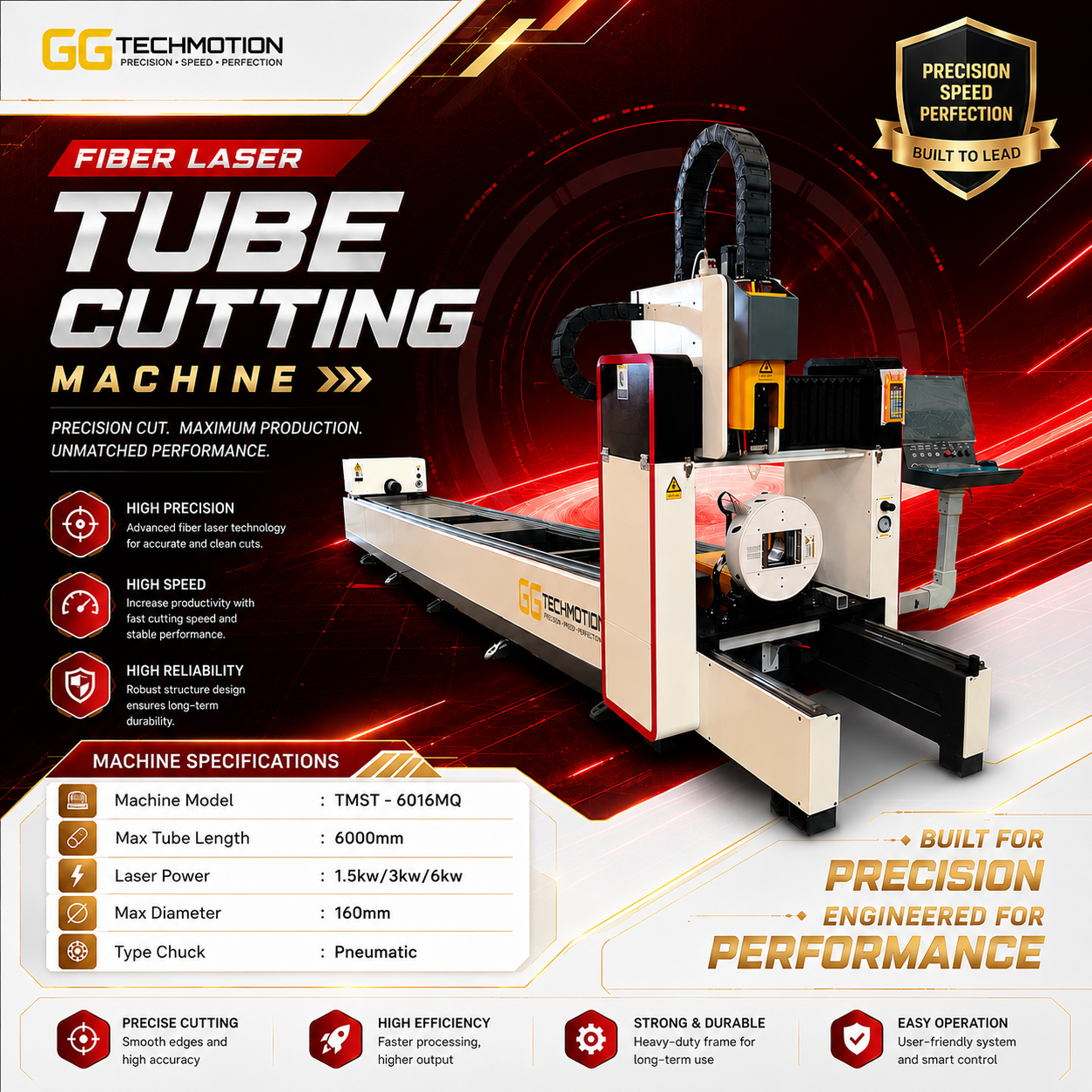 Standard Fiber Laser Tube Cutting Machine TMST 6016MQ - Image 3
